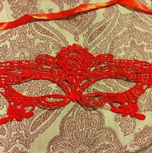 Red Lace Masquerade Party BDSM Mardi Gras FaceMask